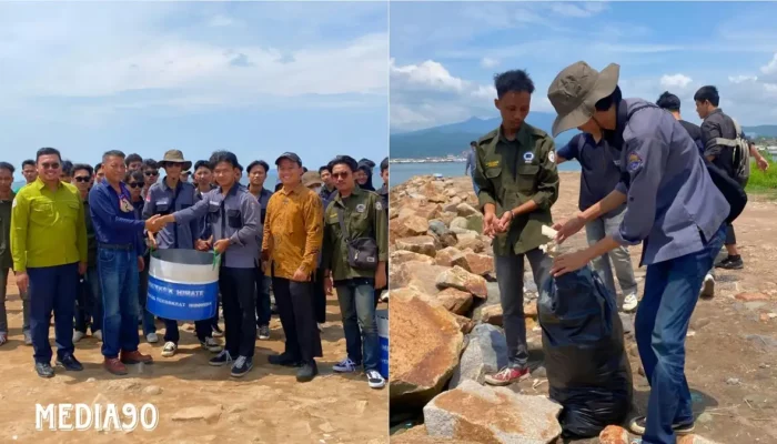Mahasiswa FTIK Universitas Teknokrat Indonesia: Aksi Bersih Pantai demi Lingkungan