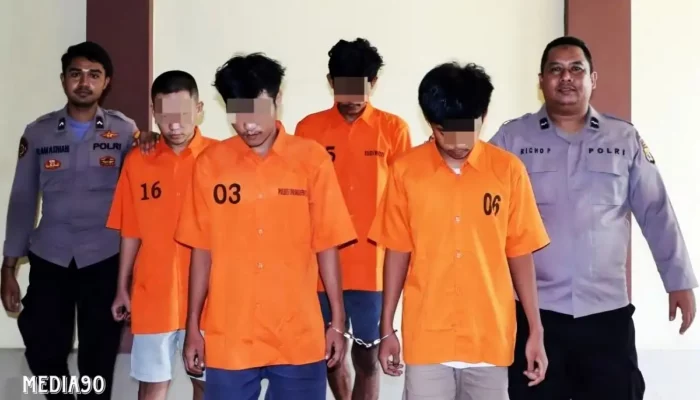 Empat Remaja dari Pagelaran dan Pringsewu Barat Ditangkap Tekab 308 karena Begal Motor untuk Membeli Sabu