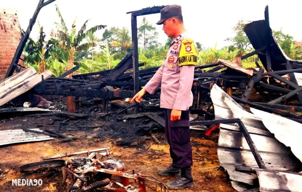 Diduga dari Kompor Gas, Api Hanguskan Rumah dan Isinya di Kebun Tebu Lampung Barat, Kerugian Rp60 Juta