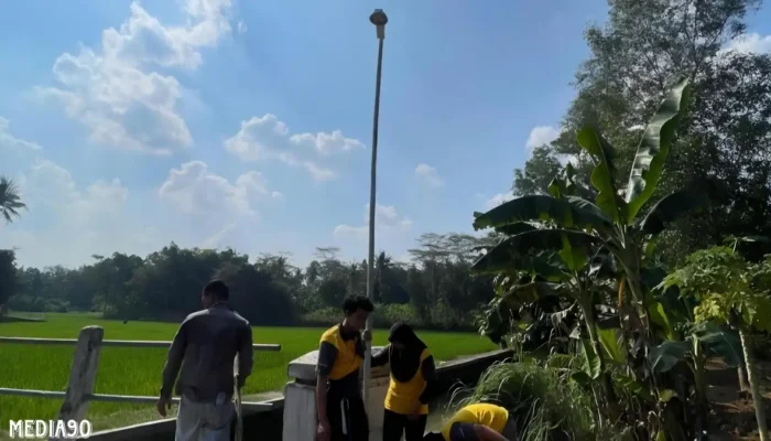 Mahasiswa KKN Unila Ciptakan Lampu Jalan Tenaga Surya di Desa Tanjung Wangi, Lampung Timur