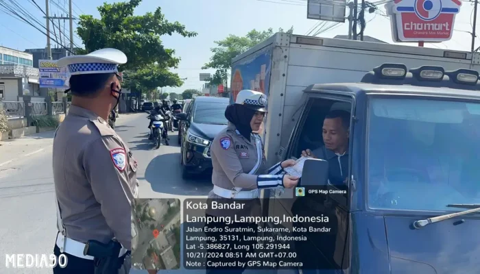 Dalam Sepekan, Satlantas Polresta Bandar Lampung Menindak 442 Pelanggar Lalu Lintas dan Menegur 737 Pengendara