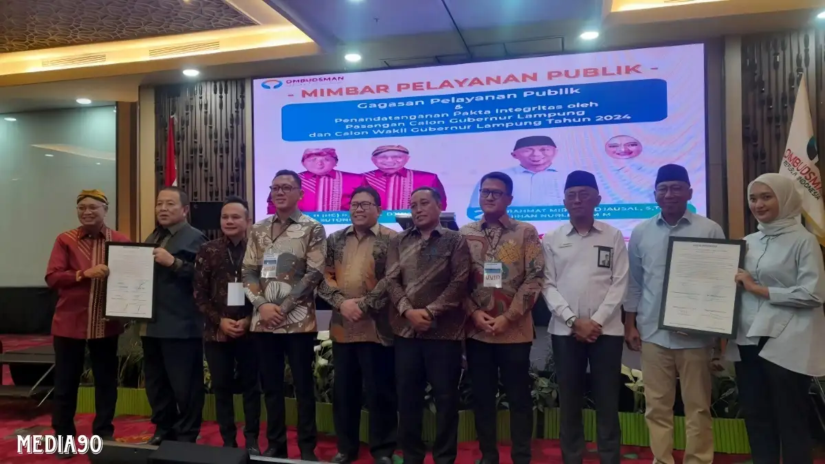 Sepakat Tingkatkan Pelayanan Publik, Dua Pasangan Calon Gubernur Lampung Teken Pakta Integritas Bareng Ombudsman