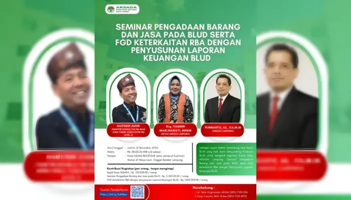 ARSADA Lampung Gelar Seminar dan FGD untuk Perkuat Tata Kelola BLUD Rumah Sakit Daerah