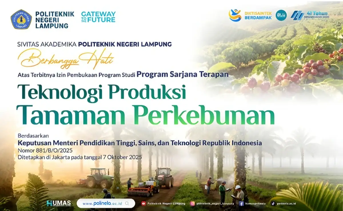 Polinela Resmi Luncurkan Prodi Baru Teknologi Produksi Tanaman Perkebunan