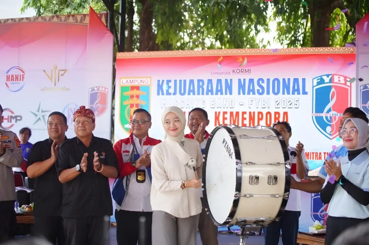 Wagub Lampung Ajak Peserta Kejurnas Marching Band FYBI 2025 Satukan Semangat, Disiplin, dan Kreativitas