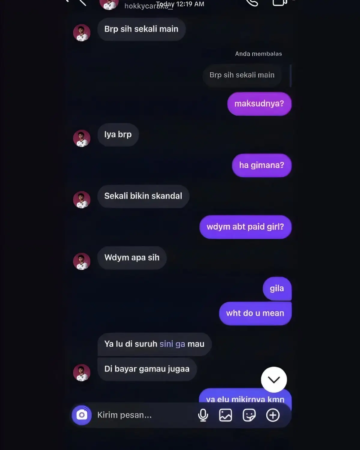 Viral! Hokky Caraka Diduga Kirim Chat Tak Senonoh ke Wanita, Terungkap oleh Mantan Pacar Jessica Rosmaureena 2 chat