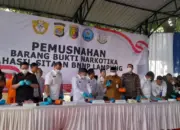 BNN Lampung Musnahkan 11,15 Kg Sabu dan 770 Gram Ganja, 11 Pengedar Berhasil Diciduk