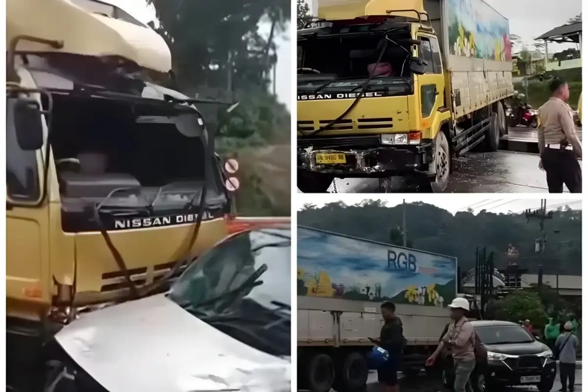 Rem Truk Blong di Exit Tol Bawen, Kendaraan Lain Terhantam, Warga Soroti Lampu Merah Turunan