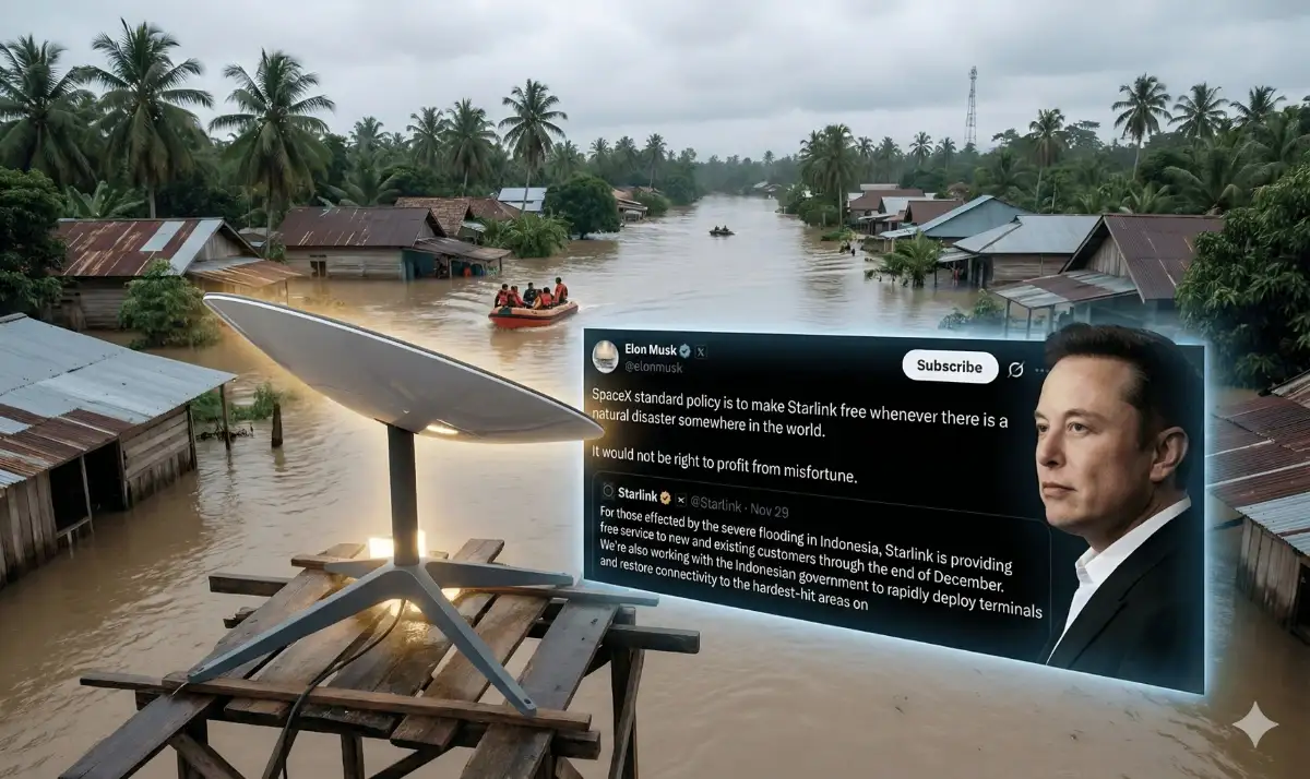 Elon Musk Gratiskan Starlink untuk Korban Banjir di Sumatera, Tegaskan Tak Ambil Untung