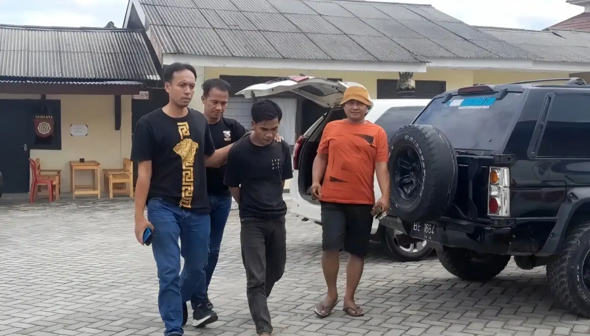 Pelaku Penganiayaan Pamong Desa Purwodadi Simpang Terkait Bansos Ditangkap Polsek Tanjung Bintang