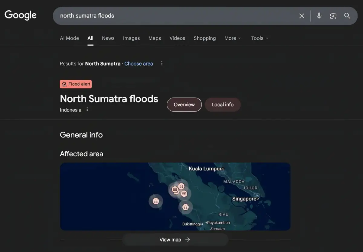 Waspada! Google Keluarkan Peringatan Darurat Banjir di Sumut, Ini Lokasinya