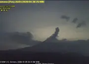 Gunung Semeru Erupsi Pagi Ini, Kolom Abu Capai 800 Meter ke Arah Timur Laut