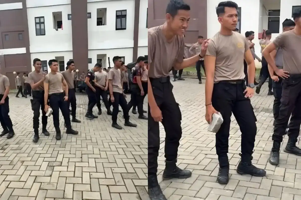 Viral! Polisi Ini Total Berperan Jadi Demonstran dalam Simulasi Dalmas