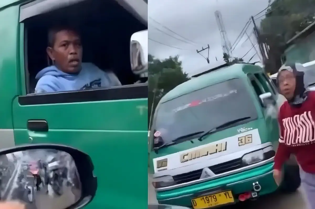 Wanita di Cimahi Viral Usai Hadang Angkot Lawan Arah, Netizen: Salut!