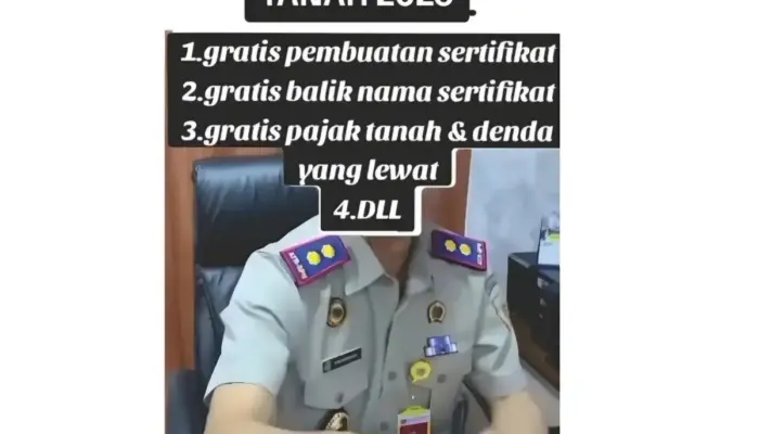Kementerian ATR/BPN Tegaskan Klaim Pemutihan Sertifikat Tanah Gratis 2026 Adalah Hoaks