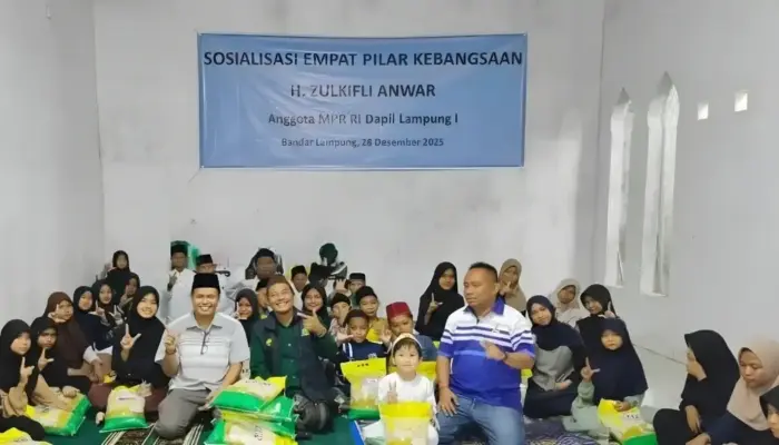 Zulkifli Anwar Sosialisasikan 4 Pilar Kebangsaan Bersama Anak Yatim Piatu di Bandar Lampung