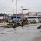 Jalan Soekarno-Hatta di Sekitar Bundaran Tugu Raden Intan Rusak Akibat Sering Tergenang