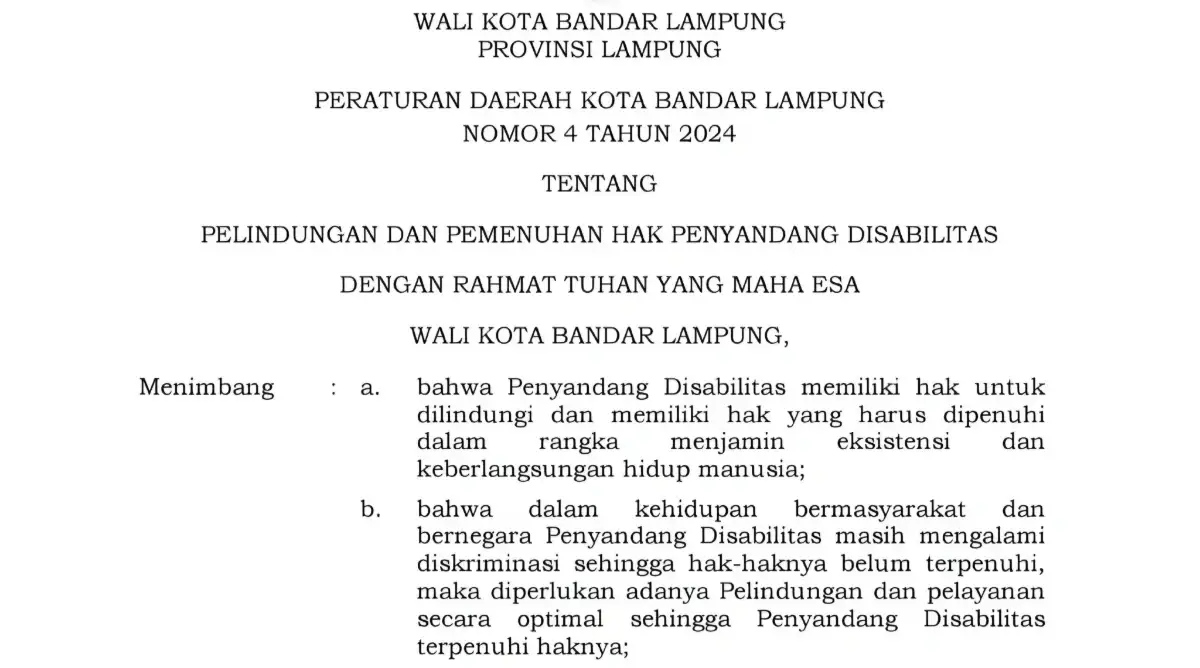 Kota Bandar Lampung Masih Belum Ramah bagi Penyandang Disabilitas