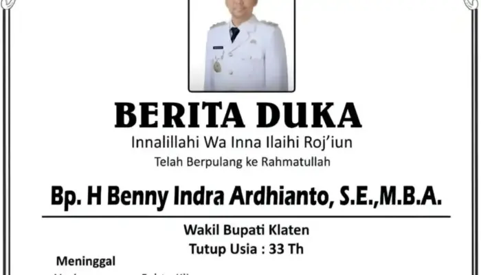Suasana Duka Selimuti Klaten, Wakil Bupati Benny Indra Ardianto Wafat di Usia 33 Tahun