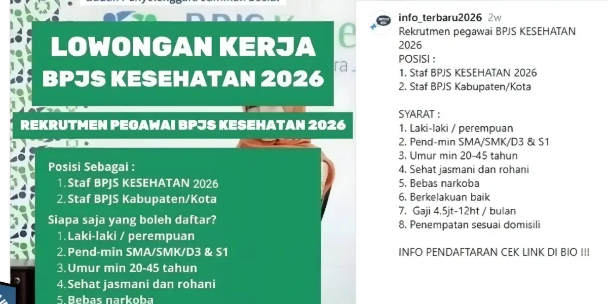 Waspada Hoaks! Rekrutmen BPJS Kesehatan 2026 yang Beredar di Instagram Dipastikan Palsu