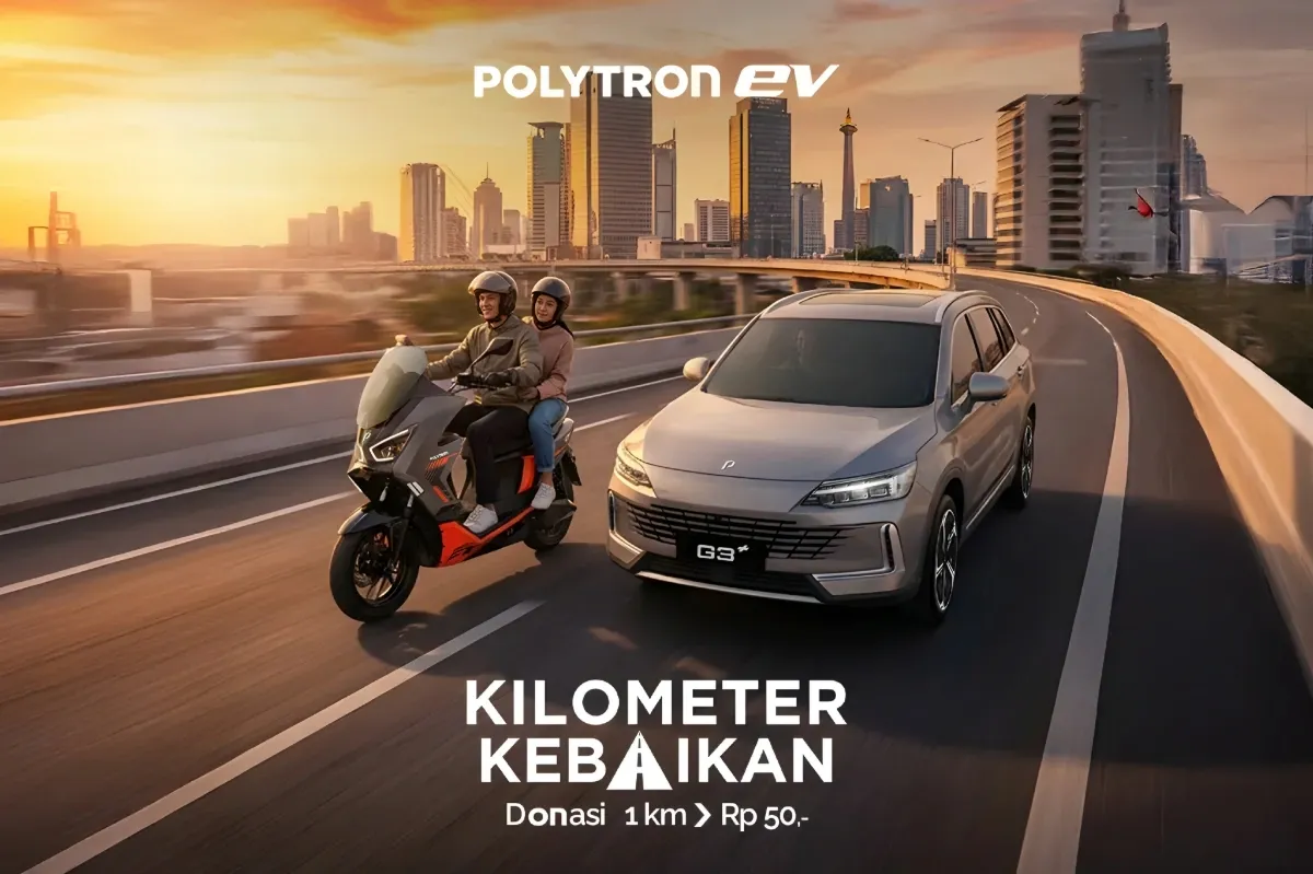 Polytron Gelar Kampanye #KilometerKebaikan, Donasi Motor Listrik per Km di Ramadan 2026