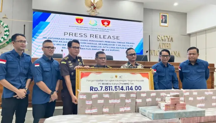 Kejati Lampung Eksekusi Uang Pengganti Rp7,8 Miliar dari Kasus Korupsi Tol Terpeka