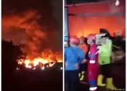 Kebakaran Hebat Landa Pabrik PT SAS Kreasindo Utama di Pantura Tegal, Gudang Produksi Ludes Terbakar