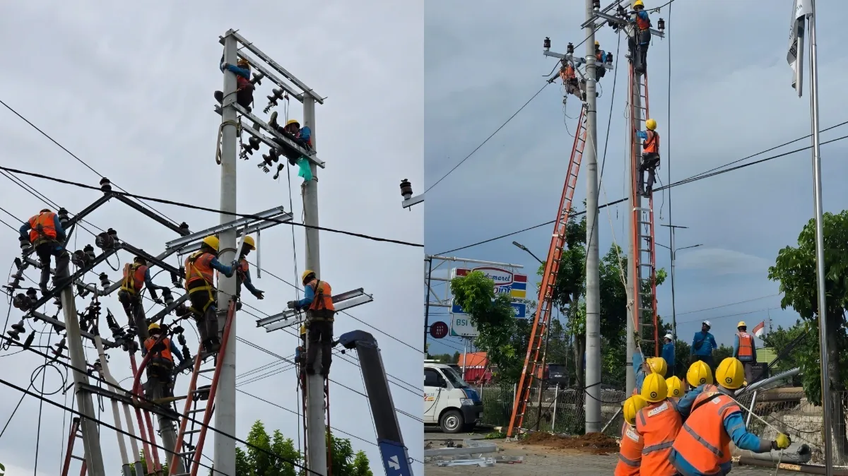PLN Tindak Cepat Pulihkan Listrik Akibat Tiang Ambruk di Jalan Bypass RS Immanuel, Bandar Lampung