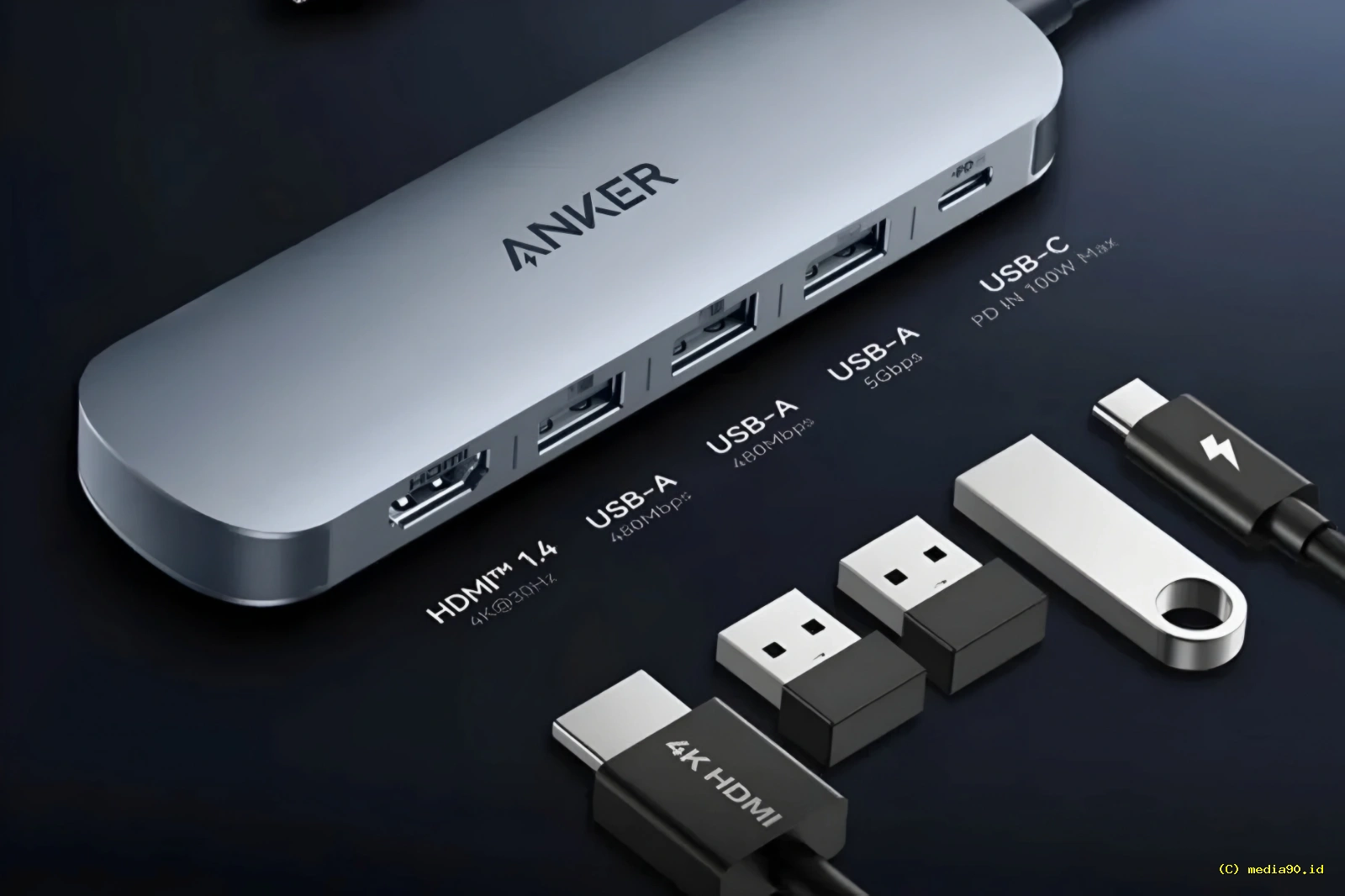Anker Rilis USB C Hub 5 in 1 Murah dengan HDMI 4K untuk Laptop Tipis