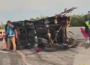Bus Halmahera Terbalik di Tol Tebing Tinggi–Medan, 4 Penumpang Tewas Usai Tabrakan Beruntun