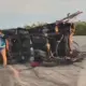 Bus Halmahera Terbalik di Tol Tebing Tinggi–Medan, 4 Penumpang Tewas Usai Tabrakan dengan Mobil Pengangkut Ayam