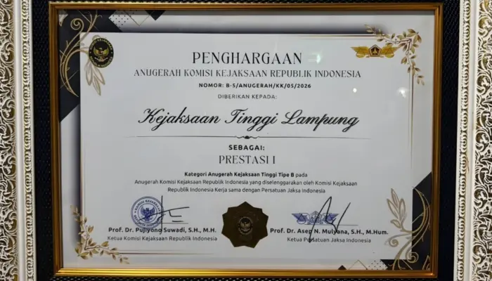 DPRD Lampung Apresiasi Prestasi Nasional Kejati Lampung atas Anugerah Komisi Kejaksaan RI 2026