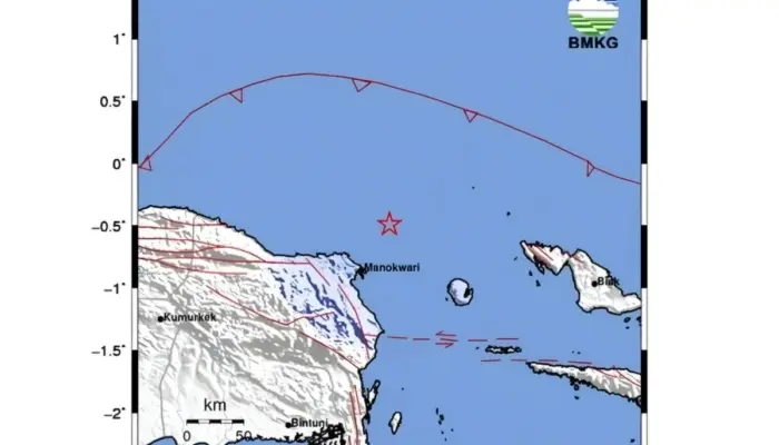 Gempa M4,5 Guncang Manokwari Dini Hari, Getaran Terasa Hingga Skala III MMI
