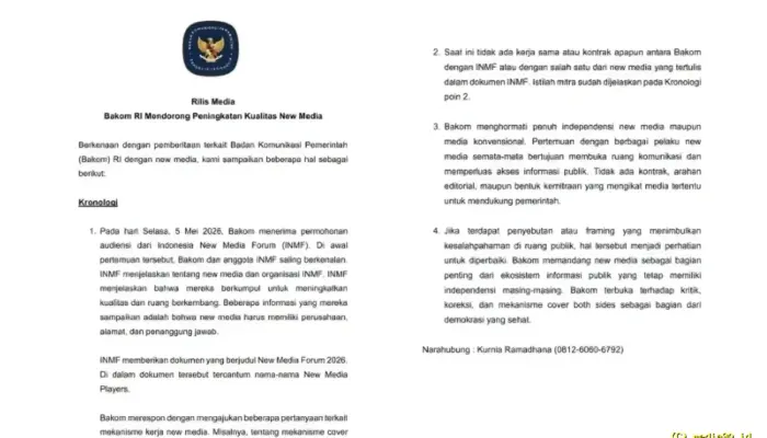 Bakom RI Tegaskan Kolaborasi dengan New Media untuk Perkuat Ekosistem Informasi Publik