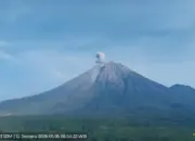 Gunung Semeru Erupsi, Kolom Abu 700 Meter Mengarah Barat Daya