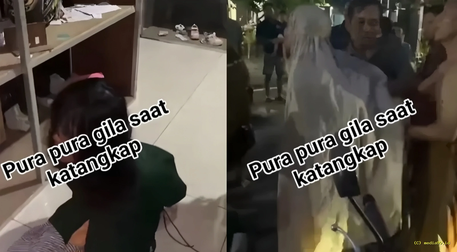 Nekat Curi Motor Saat Magrib, Emak-Emak Bermukena Tak Berkutik Ditangkap Warga