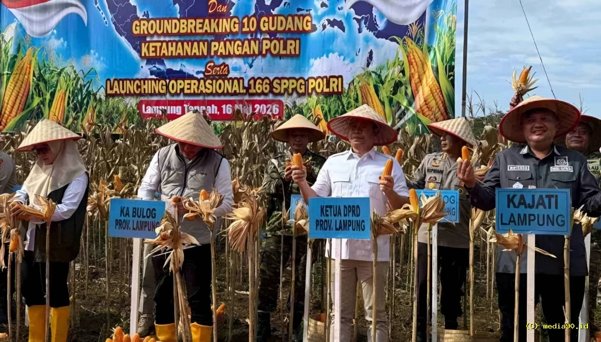 Panen Raya Jagung Bersama Polri DPRD Lampung Tekankan Penguatan Ketahanan Pangan