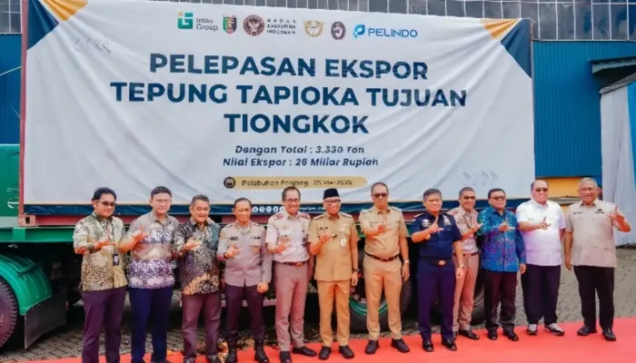 Lampung Ekspor Perdana 3.330 Ton Tapioka ke Tiongkok, Dorong Hilirisasi Singkong dan Kesejahteraan Petani