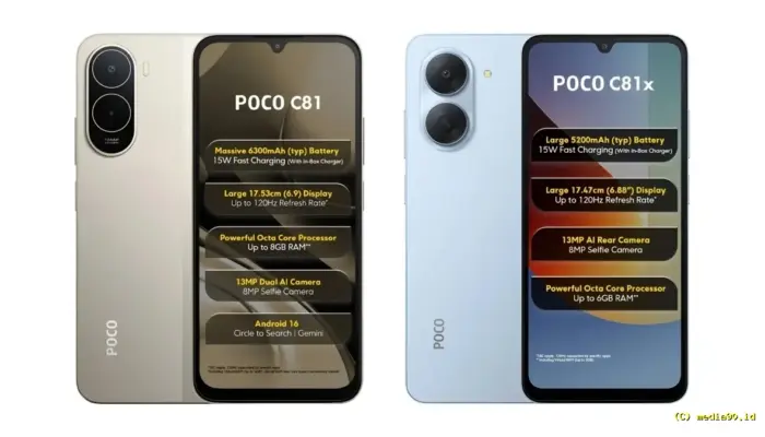 Poco C81 dan C81x Resmi Meluncur, Andalkan Layar 120Hz dan Baterai Jumbo