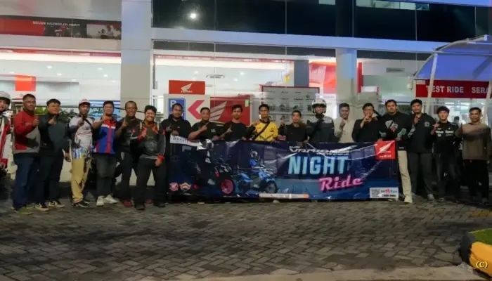 Serunya Night Ride Vario 125 Terbaru, TDM Lampung Pererat Komunitas dan Edukasi Safety Riding