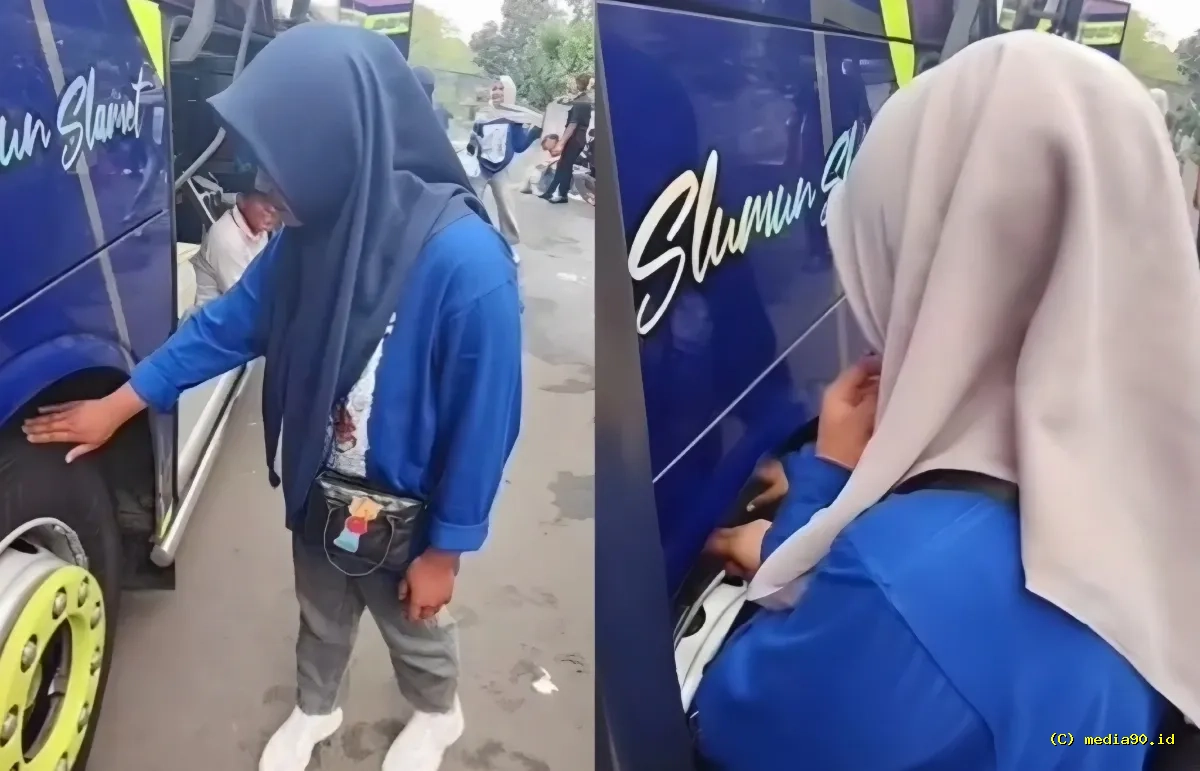 Viral Ritual Cium Ban Bus Demi Cegah Mabuk Perjalanan Netizen Khawatirkan Kesehatan