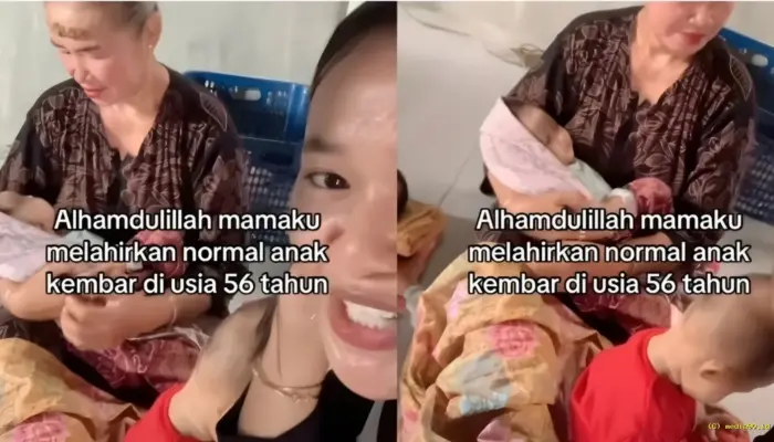 Viral! Ibu Usia 56 Tahun Melahirkan Bayi Kembar Secara Normal, Kisahnya Bikin Haru Netizen