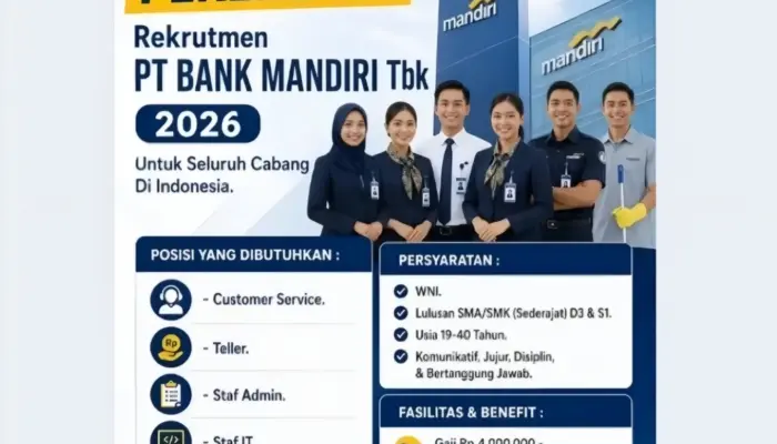 Viral Lowongan Kerja Bank Mandiri 2026 di TikTok, Cek Fakta Sebelum Isi Data Pribadi