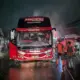 Bus Terbakar Gegerkan Warga Dekat Pasar Selomerto, Diduga Akibat Korsleting AC