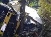 Truk Muatan Ikan Terguling di Jalur Pantai Gemah Tulungagung, Diduga Hilang Kendali Saat Menyalip
