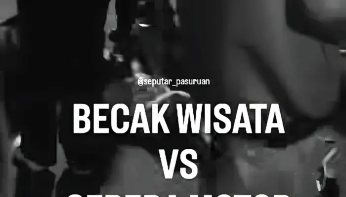 Kecelakaan di Perempatan Apotek Pasuruan! Becak Wisata dan Motor Bertabrakan Diduga Akibat Terobos Lampu Merah