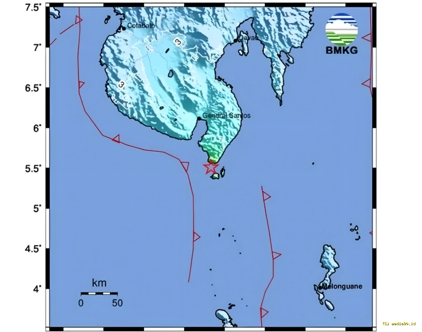 Gempa M5,7 Guncang Barat Laut Pulau Karatung Sulut, BMKG Tegaskan Tak Berpotensi Tsunami