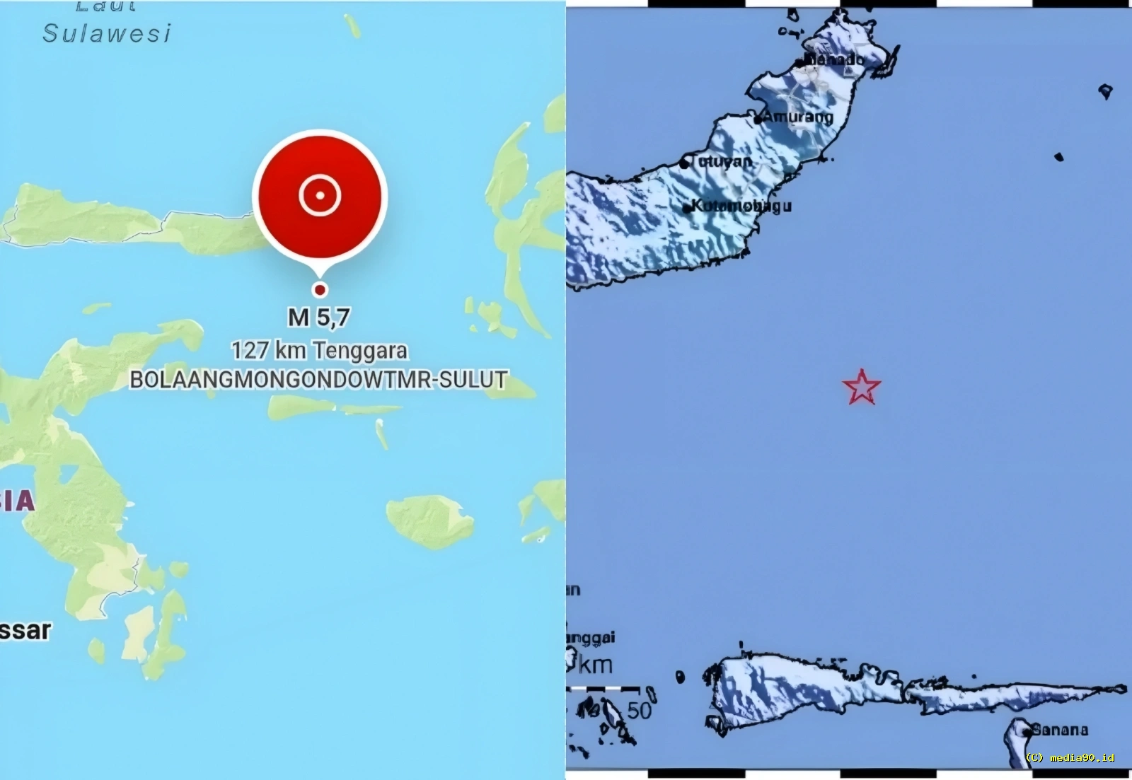 Gempa Magnitudo 5,7 Guncang Laut Maluku, BMKG Pastikan Tidak Berpotensi Tsunami