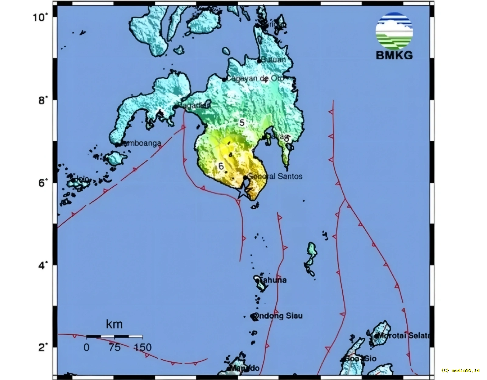 Gempa Magnitudo 5,7 di Sulawesi Utara Terasa Luas hingga Maluku–Gorontalo, BMKG Tegaskan Tak Berpotensi Tsunami