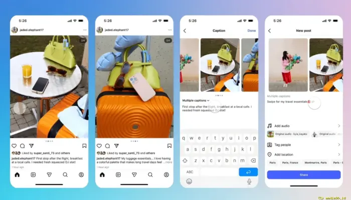 Instagram Rilis Fitur Carousel Lebih Fleksibel, Satu Postingan Bisa Gunakan 20 Caption Berbeda
